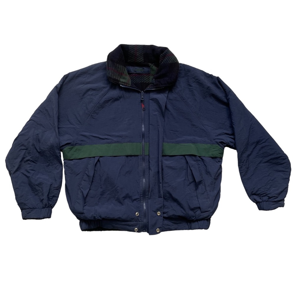 Vintage Blue and Green Catalina Activewear Jacket with Flannel Lining